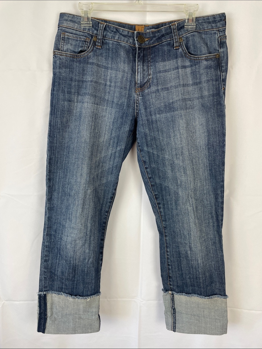 Kut from the Kloth Mid Wash Cropped Cuffed Denim Jeans - Size 10
